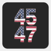 トランプ 2024 45 47 ヴィンテージ スクエアシール (正面)