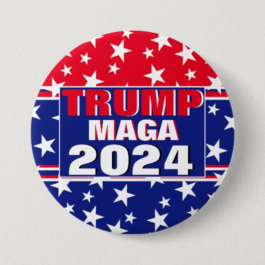 トランプ 2024 MAGA 缶バッジ (正面)