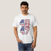 トランプ 2025 45 47 アメリカ国旗 US お父さんの家 Tシャツ (正面フル)