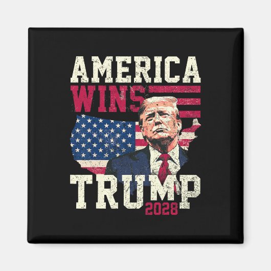 トランプ 2028 アメリカ勝利 マグネット (正面)