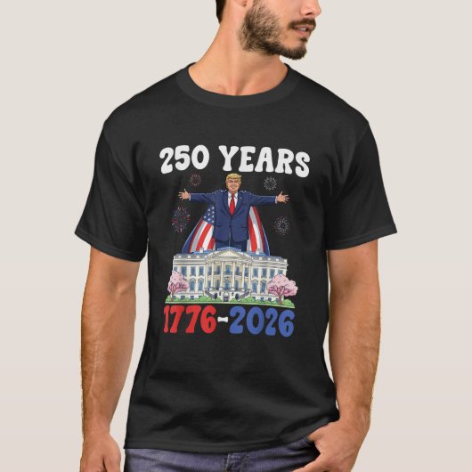トランプ 250周年 アメリカ 1776-2026 愛国 Tシャツ (正面)