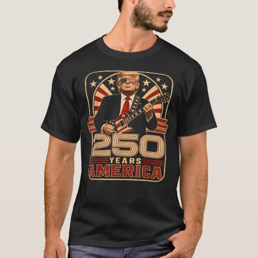 トランプ 250年 アメリカ ギター Tシャツ (正面)