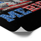 トランプ 4日もアメリカを愛する トランプ アメリカ国旗 ポスター (角)