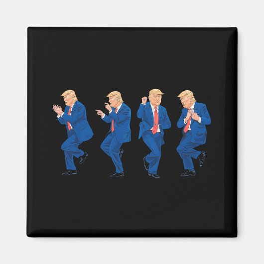 トランプ 45 47 おもしろ ダンス 踊り アメリカ 大統領 マグネット (正面)