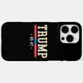 トランプ 45 47 アメリカ USA フラグ レトロ ヴィンテージ Case-Mate iPhoneケース (裏面 (横))
