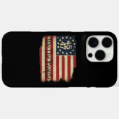 トランプ 45 47 人民 アメリカ国旗 ヴィンテージ風 ダイストressed フラッグ Case-Mate iPhoneケース (裏面 (横))