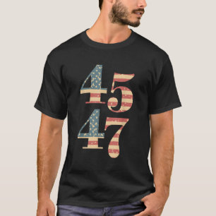 トランプ 45 47 大統領 ヴィンテージ レトロ フラッグ 女性 男性 Tシャツ