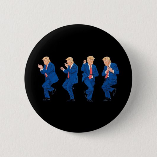 トランプ 45 47 笑える ダンス 踊り アメリカ大統領 缶バッジ (正面)