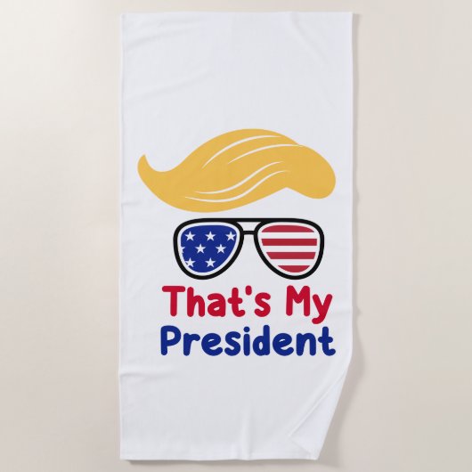 トランプ 47 - 私の大統領です  ビーチタオル (正面)