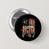 トランプ 47th Tシャツ F47 戦闘機 F-47 航空機 アメリカ 缶バッジ (正面&裏面)