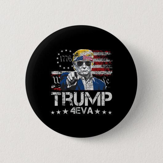 トランプ 4eva 7月4日 永遠の愛 大統領 私たちT 缶バッジ (正面)