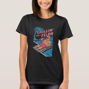 トランプ Funny 重罪人みたいにくつろいでる トランプ 2024 Tシャツ