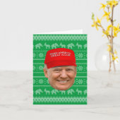 トランプ MAGAのクリスマス カード (黄色い花)