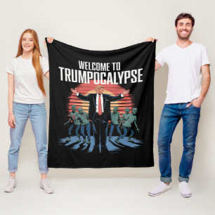 トランプ-ocalypse 面白いトランプハロウィン フリースブランケット