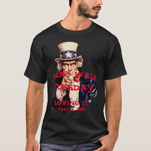 トランプ perp ウォーク・チューズデー 2023 親父サム tシャツ (正面)