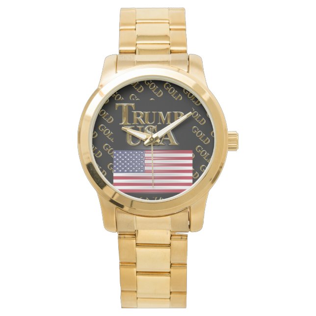 トランプ USA ゴールド 腕時計 (正面)