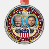 トランプ – Vance就任式2025年1月20日クリスマス メタルオーナメント (正面)