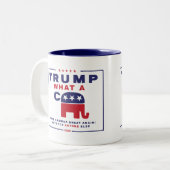 トランプ。What A C*** -アンチトランプのキャンペーンポスター ツートーンマグカップ (正面左)
