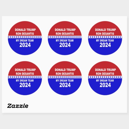 トランプDeSantis 2024マイドリームチーム ラウンドシール (シート)