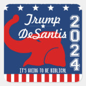 トランプDESANTIS 2024聖書上 スクエアシール (正面)