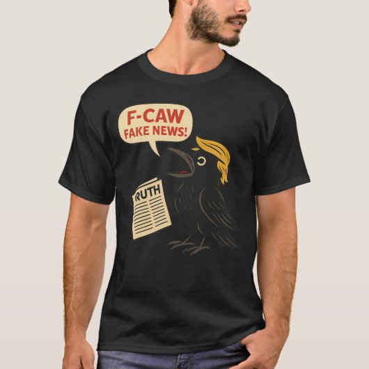 トランプF-Caw-F Bkack Crow F Caw Tシャツ (正面)