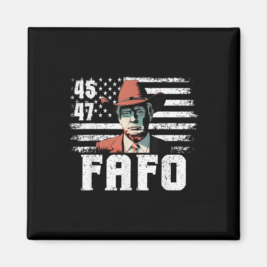 トランプFafo米国おもしろい国旗7月4日 マグネット (正面)