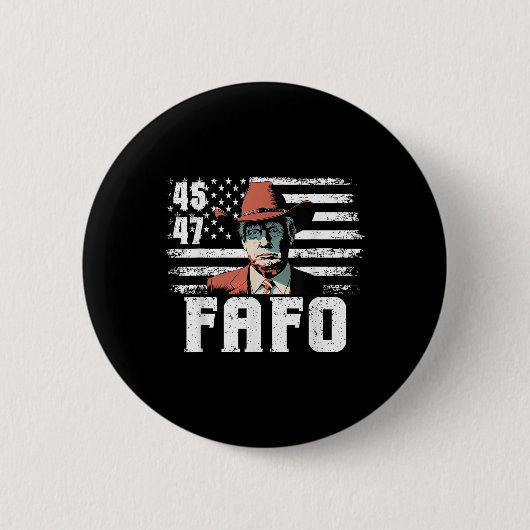 トランプFafo米国おもしろい国旗7月4日 缶バッジ (正面)