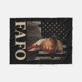 トランプFafo,おもしろいフェイフォートランプ米国国旗_1 フリースブランケット (正面(横))