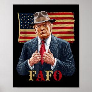 トランプFafo Fのまわりに米国国旗のヴィンテージを見つける_2 ポスター