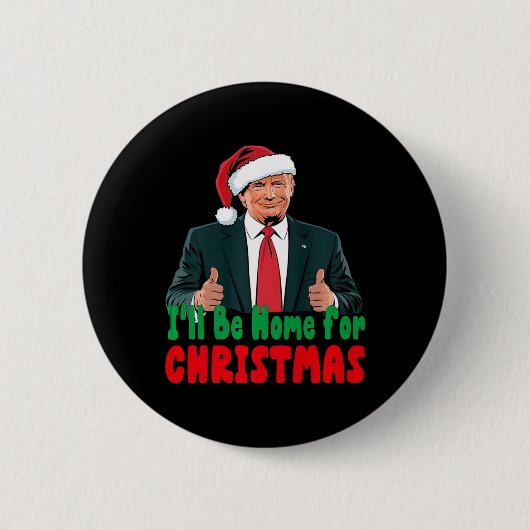 トランプIはクリスマス・トランプChの家ユーモアのあるに帰る 缶バッジ (正面)