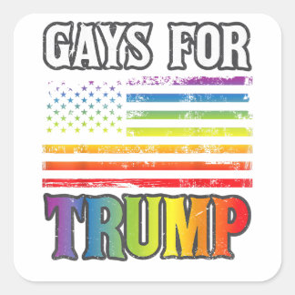 トランプLGBTゲイプライドゲイレインボー国旗の投票Re スクエアシール