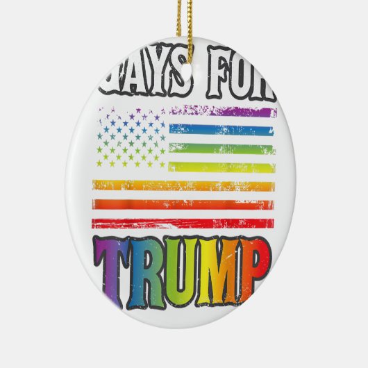 トランプLGBTゲイプライドゲイレインボー国旗の投票Re セラミックオーナメント (右)