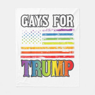 トランプLGBTゲイプライドゲイレインボー国旗の投票Re フリースブランケット