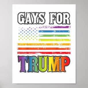 トランプLGBTゲイプライドゲイレインボー国旗の投票Re ポスター