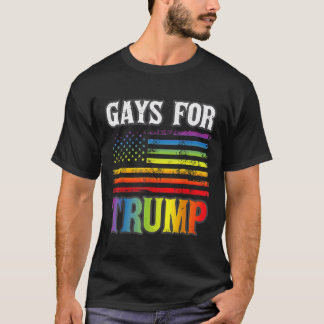 トランプLGBTゲイプライドゲイレインボー国旗の投票Re Tシャツ