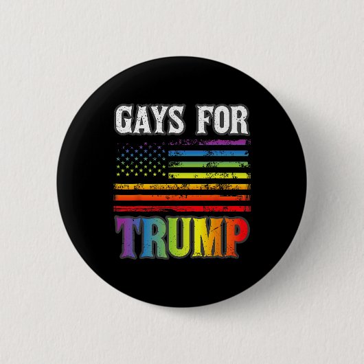 トランプLGBTプライドゲイレインボー国旗の投票Republi 缶バッジ (正面)
