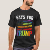 トランプLGBTプライドゲイレインボー国旗の投票Republi Tシャツ (正面)