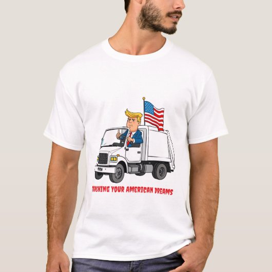 トランプMAGAごみトラック Tシャツ (正面)