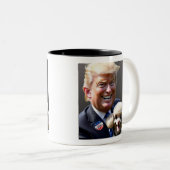 トランプMAGAとドッグコーヒーマグのためのポーズ"トランプ2024" ツートーンマグカップ (正面右)