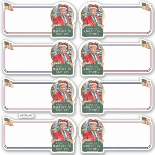 トランプMAGA – ニフィセントクリスマスギフトタグビニール シール (正面)