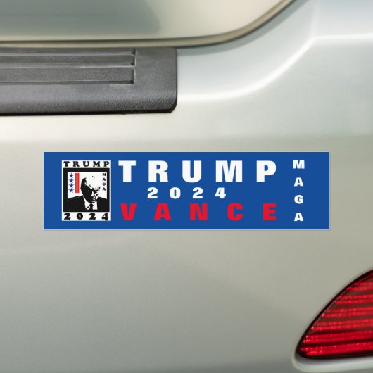 トランプMAGA 2024 WBR バンパーステッカー (車上)