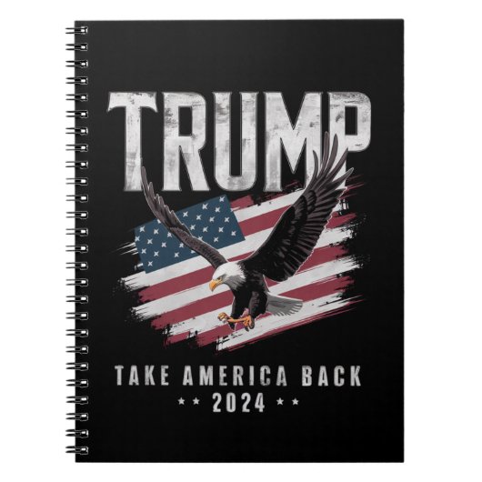 トランプTake America 2024年選挙ヴィンテージ ノートブック (正面)