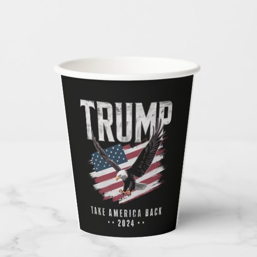 トランプTake America 2024年選挙ヴィンテージ 紙コップ (正面)