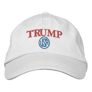 トランプUSA白い野球帽 刺繍入りキャップ