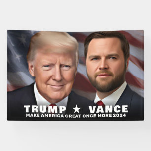 トランプVance写真2024キャンペーンラージ屋内 横断幕