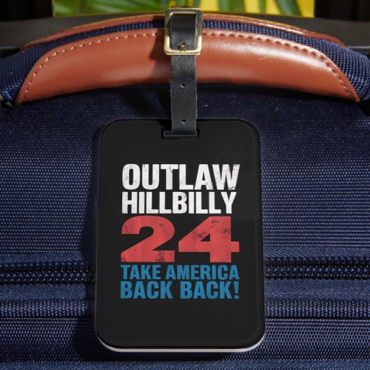 トランプVance 2024アウトローヒルビリー米国国旗のヴィンテージ ラゲッジタグ (正面インサイチュ2)