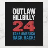 トランプVance 2024アウトローヒルビリー米国国旗のヴィンテージ ワインラベル (シングルラベル)