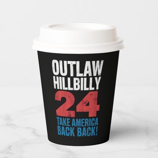 トランプVance 2024アウトローヒルビリー米国国旗のヴィンテージ 紙コップ (正面)