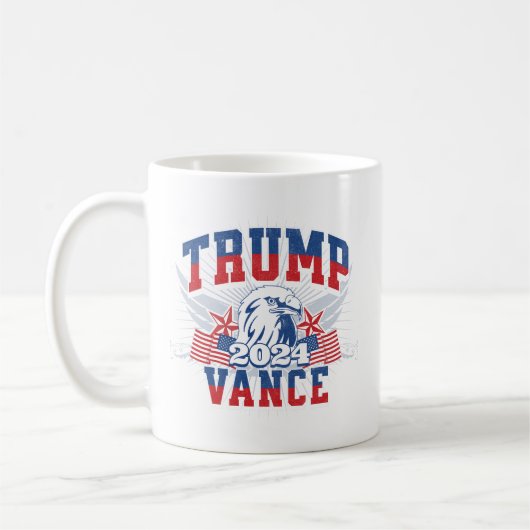 トランプVance 2024コーヒーカップマグカップ コーヒーマグカップ (左)