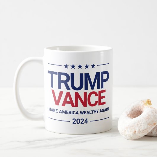 トランプVance 2024共和党MAWAカスタム コーヒーマグカップ (ドーナツ)